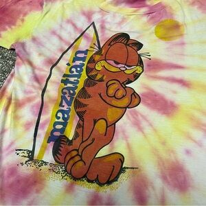 SUPER RARE 1989 Tie-Dye Garfield Single Stitch Mazatla'n Promo Merch - Men's L